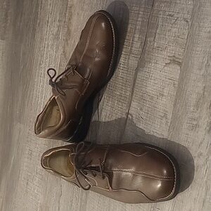 GUC Johnston & Murphy Sheepskin Oxford Brown Dress Shoes Men's Sz 10.5M